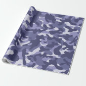 Papier Cadeau Camouflage Navy Violet (Déroulé)