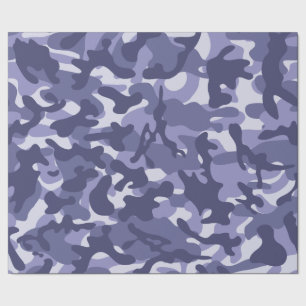 Papier Cadeau Camouflage Navy Violet