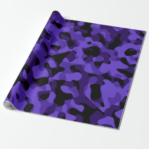Papier Cadeau Camouflage noir violet Motif d'impression