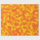 Papier Cadeau Camouflage orange jaune Motif d'impression (Plat)