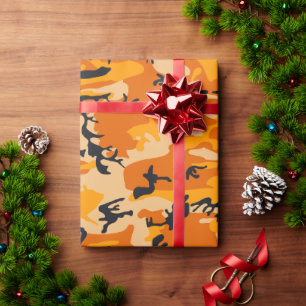 Papier Cadeau Camouflage orange, Militaire, Armée