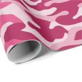 Papier Cadeau Camouflage rose (Coin rond)