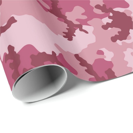 Papier Cadeau Camouflage rose (Coin rond)