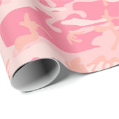 Papier Cadeau Camouflage rose, Armée (Coin rond)