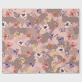 Papier Cadeau Camouflage rose en or Camo rose mou (Plat)