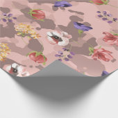Papier Cadeau Camouflage rose en or Camo rose mou (Coin)