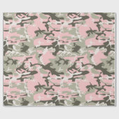 Papier Cadeau Camouflage rose et vert, Militaire, Armée (Plat)