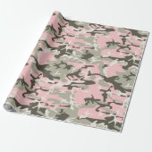 Papier Cadeau Camouflage rose et vert, Militaire, Armée (Déroulé)