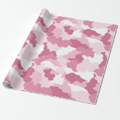 Papier Cadeau Camouflage rose Fille Motif framboise (Déroulé)