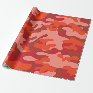 Papier Cadeau Camouflage rouge