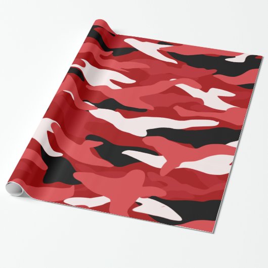 Papier Cadeau Camouflage rouge (Déroulé)