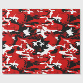 Papier Cadeau camouflage rouge noir blanc camo (Plat)