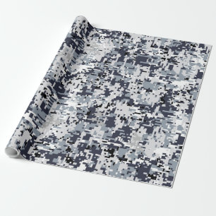 Papier Cadeau Camouflage urbain de Digitals d'argent de style