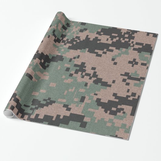 Papier Cadeau Camouflage vert (Déroulé)