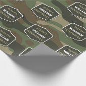 Papier Cadeau Camouflage Vert Camo Armée Monogramme Anniversaire (Coin)