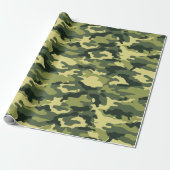 Papier Cadeau Camouflage vert militaire Motif (Déroulé)