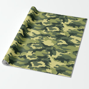 Papier Cadeau Camouflage vert militaire Motif