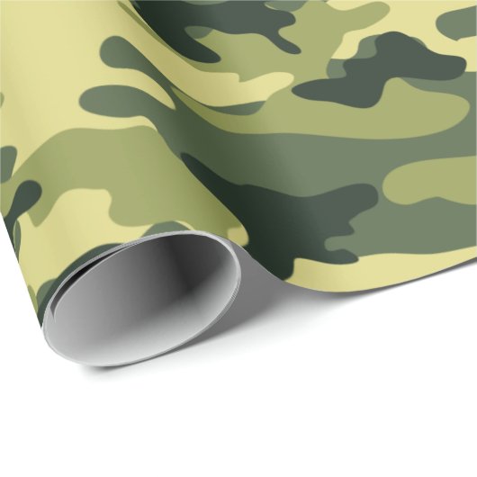 Papier Cadeau Camouflage vert militaire Motif (Coin rond)