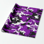Papier Cadeau camouflage violet noir blanc camo (Déroulé)