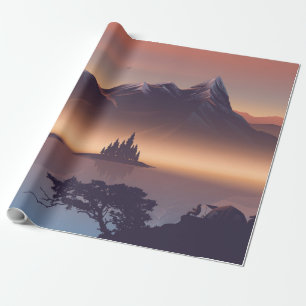 Papier Cadeau Camp de feu près du lac