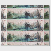 PAPIER CADEAU CAMPAGNE DE LA TOSCANE DE MAREMMA (Plat)