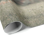 Papier Cadeau Campagne d'herbe d'automne de la vache de haute-te (Coin rond)