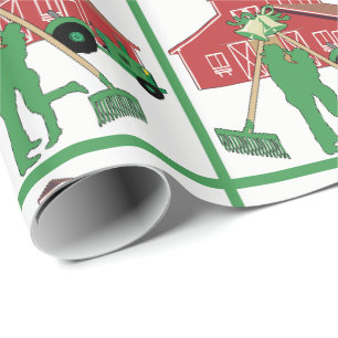 Papier Cadeau Campagne Mariage de ferme Couple avec la grange