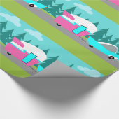Papier Cadeau Camper Rétro / Remorque et papier d'enrobage de vo (Coin)