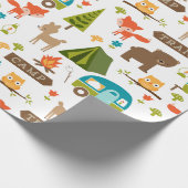 Papier Cadeau Campers joyeux Motif de bois (Coin)