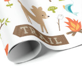 Papier Cadeau Campers joyeux Motif de bois (Coin rond)