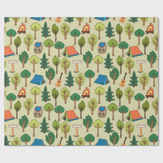 Papier Cadeau Camping (Plat)