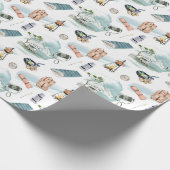 Papier Cadeau Camping Camping Camper Forêt Aventure Camping Moti (Coin)