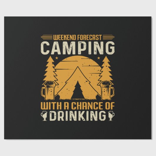 Papier Cadeau Camping et boisson (Plat)
