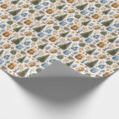 Papier Cadeau Camping, Forêt, Plein air, Nature   (Coin)