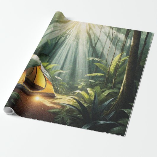 Papier Cadeau Camping Jungle (Déroulé)