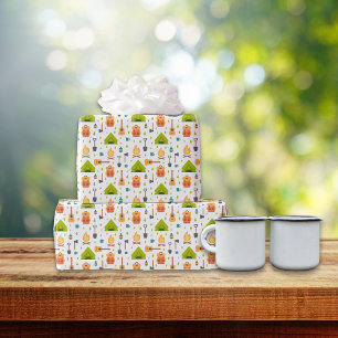 Papier Cadeau Camping Motif d'engrenage extérieur