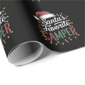 Papier Cadeau Camping Noël Père Noël Favori Camper Cadeau (Coin rond)