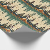 Papier Cadeau Camping Thème Nature Couleurs Anniversaire (Coin)