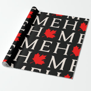 Papier Cadeau canada accueil feuille d'érable canadien
