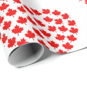 Papier Cadeau canada coeur de la feuille d'érable (Coin rond)