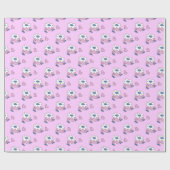 Papier Cadeau Canard avec fleur marguerite (Plat)