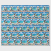 Papier Cadeau Canard Avec Tuba De Plongée Et Lunettes (Plat)