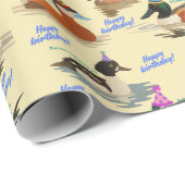 Papier cadeau Canard d'anniversaire (Coin rond)