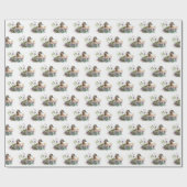 Papier Cadeau Canard D'Aquarelle En Fleurs (Plat)