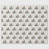 Papier Cadeau Canard D'Aquarelle En Fleurs (Plat)