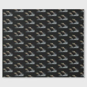 Papier Cadeau Canard de Majard volant au-dessus de l'eau (Plat)