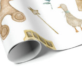 Papier Cadeau Canard de pépinière de saumon rouge scandinave (Coin rond)