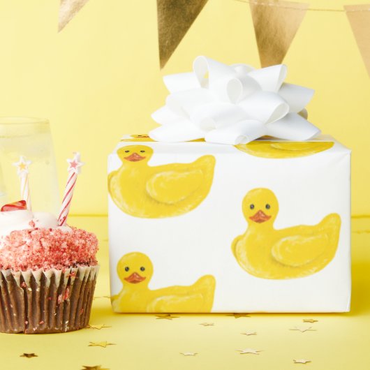 Papier Cadeau Canard en caoutchouc jaune (Fête d'anniversaire)