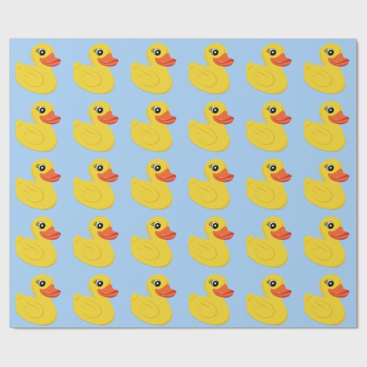 Papier Cadeau Canard en caoutchouc jaune (Plat)