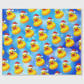 Papier Cadeau Canard en caoutchouc jaune de Noël mignon (Plat)